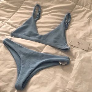 ZAFUL low waisted padded scoop bikini set